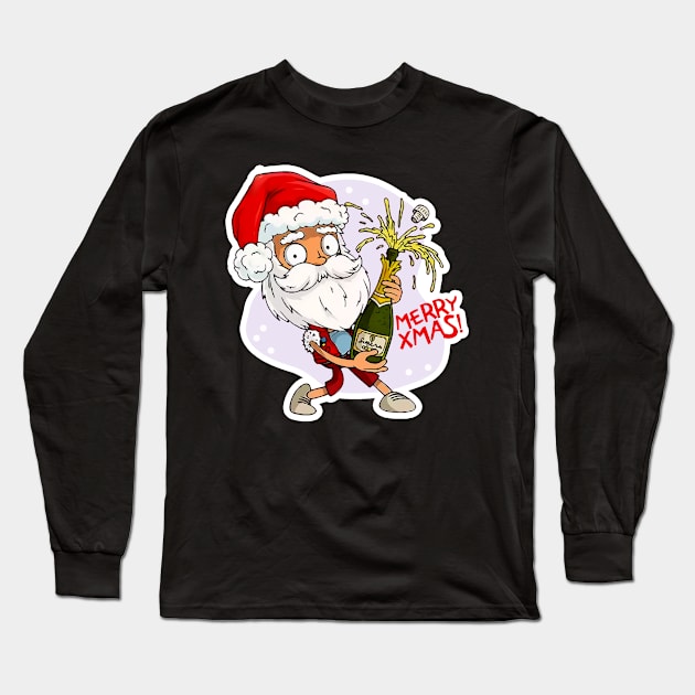 Funny Santa Long Sleeve T-Shirt by mad_artist